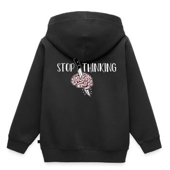 Arrêtez de penser Que la personne problématique empoisonne - Sweat Premium à capuche enfant bio - noir - Dos - AI Model Kid Male (0cm)