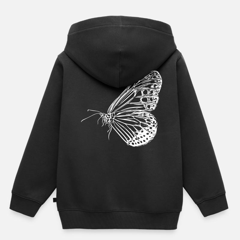 papillon - Sweat Premium à capuche enfant bio - noir