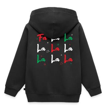 Fa la la. Chanteur de Noël. Cadeau - Sweat Premium à capuche enfant bio - noir - Dos - AI Model Kid Male (0cm)