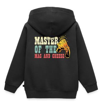 Maccaroni et fromage Nourriture Vlogger Cadeau - Sweat Premium à capuche enfant bio - noir - Dos - AI Model Kid Male (0cm)