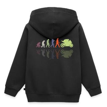 Motorcycle Evolution Vintage Shadow Biker - Kinder Premium Organic Hoodie - Schwarz - Hinten - AI Model Kid Male (0cm)