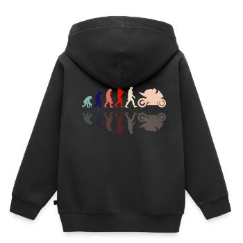 Motorcycle Evolution Vintage Shadow Biker - Kinder Premium Organic Hoodie - Schwarz - Hinten - AI Model Kid Male (0cm)