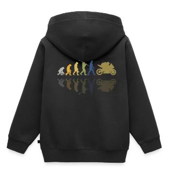 Motorcycle Evolution Vintage Shadow Biker - Kinder Premium Organic Hoodie - Schwarz - Hinten - AI Model Kid Male (0cm)