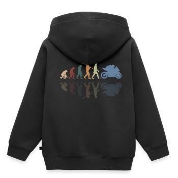 Motorcycle Evolution Vintage Shadow Biker - Kinder Premium Organic Hoodie - Schwarz - Hinten - AI Model Kid Male (0cm)