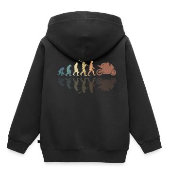Motorcycle Evolution Vintage Shadow Biker - Kinder Premium Organic Hoodie - Schwarz - Hinten - AI Model Kid Male (0cm)