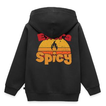 Nourriture extra épicée / épicée - Sweat Premium à capuche enfant bio - noir - Dos - AI Model Kid Male (0cm)