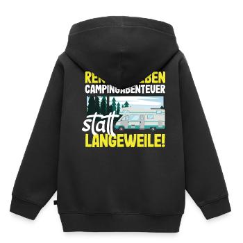 Rentnerleben - Campingabenteuer statt Langeweile - Kinder Premium Organic Hoodie - Schwarz - Hinten - AI Model Kid Male (0cm)
