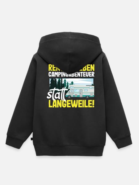 Rentnerleben - Campingabenteuer statt Langeweile - Kinder Premium Organic Hoodie - Schwarz
