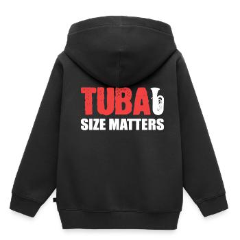 Tuba-Size-Angelegenheiten Instrumentalist Geschenk - Kinder Premium Organic Hoodie - Schwarz - Hinten - AI Model Kid Male (0cm)