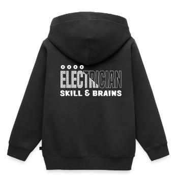 Compétences d'électricien et tension du cerveau - Sweat Premium à capuche enfant bio - noir - Dos - AI Model Kid Male (0cm)