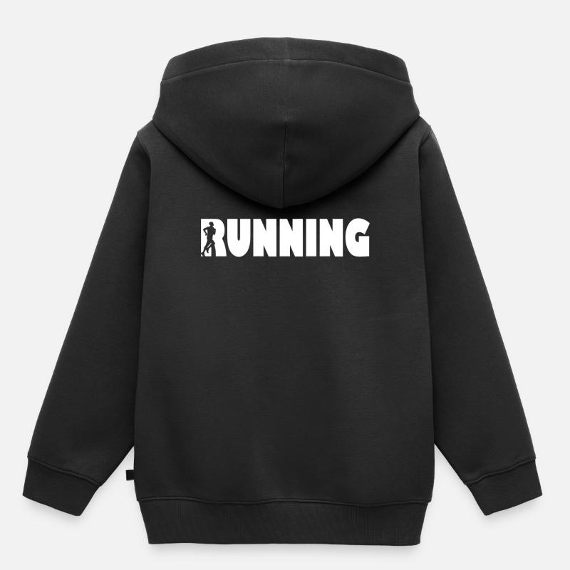 Running Runner Run - Sweat Premium à capuche enfant bio - noir