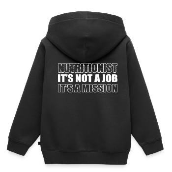 Un cadeau de réflexologue de mission - Sweat Premium à capuche enfant bio - noir - Dos - AI Model Kid Male (0cm)