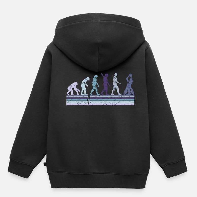 Évolution du Basketball en fauteuil roulant Weelchair - Sweat Premium à capuche enfant bio - noir