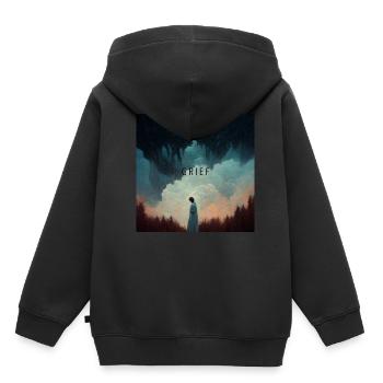 Deuil Kummer - Sweat Premium à capuche enfant bio - noir - Dos - AI Model Kid Male (0cm)