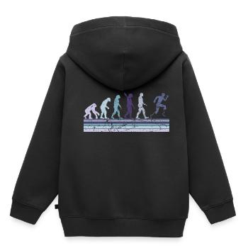 Évolution du Para Running - Sweat Premium à capuche enfant bio - noir - Dos - AI Model Kid Male (0cm)
