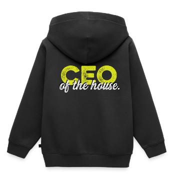 CEO des Hauses. Geschäftsmann Gift - Kinder Premium Organic Hoodie - Schwarz - Hinten - AI Model Kid Male (0cm)