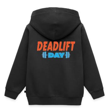 Barbell d'entraînement en haltérophilie Deadlift - Sweat Premium à capuche enfant bio - noir - Dos - AI Model Kid Male (0cm)