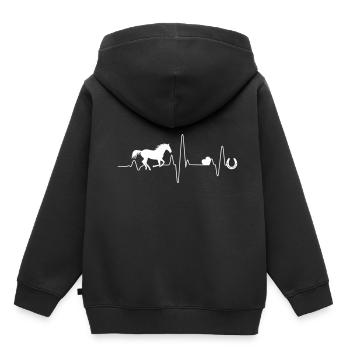 Pferd Reiten Reiter Spruch Lustig Pferde Pony - Kinder Premium Organic Hoodie - Schwarz - Hinten - AI Model Kid Male (0cm)