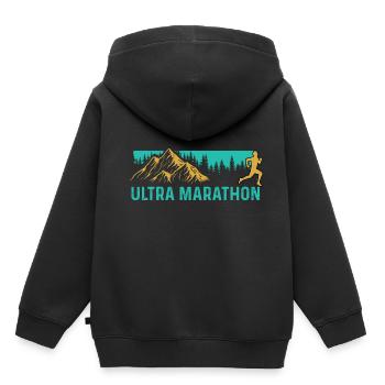 Ultra Marathon Sportler Gift - Kinder Premium Organic Hoodie - Schwarz - Hinten - AI Model Kid Male (0cm)