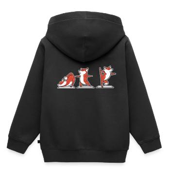 Fox Yoga Professeur de Yoga Poison - Sweat Premium à capuche enfant bio - noir - Dos - AI Model Kid Male (0cm)