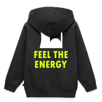 Ressentez l’énergie (centrale nucléaire) - Sweat Premium à capuche enfant bio - noir - Dos - AI Model Kid Male (0cm)