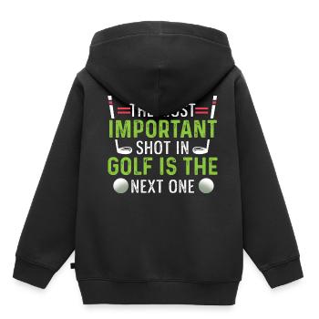 Wichtiger Schuss Sportler Gift - Kinder Premium Organic Hoodie - Schwarz - Hinten - AI Model Kid Male (0cm)