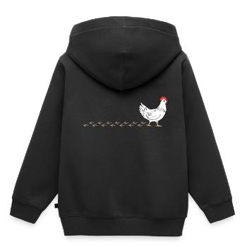 Poulet à dandiner avec des animaux de la ferme - Sweat Premium à capuche enfant bio - noir - Dos - AI Model Kid Male (0cm)