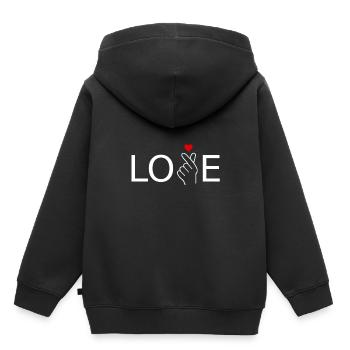 K-Pop Love Music - Kinder Premium Organic Hoodie - Schwarz - Hinten - AI Model Kid Male (0cm)