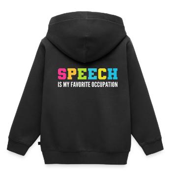 Activité préférée Orthophoniste Cadeau - Sweat Premium à capuche enfant bio - noir - Dos - AI Model Kid Male (0cm)
