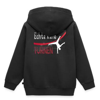 Echte Kerle Turnen - Jungen Bodenturnen Gymnastik - Kinder Premium Organic Hoodie - Schwarz - Hinten - AI Model Kid Male (0cm)
