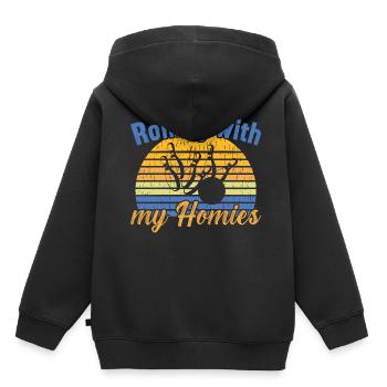 Rouler avec mes Homies / Bowling - Sweat Premium à capuche enfant bio - noir - Dos - AI Model Kid Male (0cm)