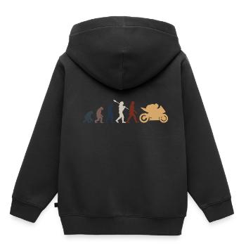 Motorcycle Evolution Vintage Shadow Biker - Kinder Premium Organic Hoodie - Schwarz - Hinten - AI Model Kid Male (0cm)