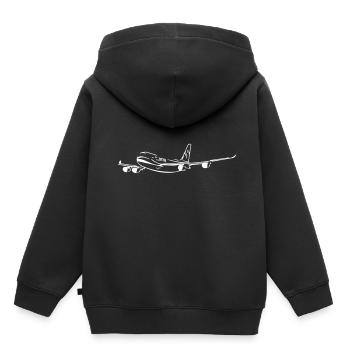 Flugzeug - Kinder Premium Organic Hoodie - Schwarz - Hinten - AI Model Kid Male (0cm)