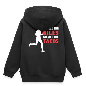 Laufen Sie alle Meilen Marathoner Gift - Kinder Premium Organic Hoodie - Schwarz - Hinten - AI Model Kid Male (0cm)