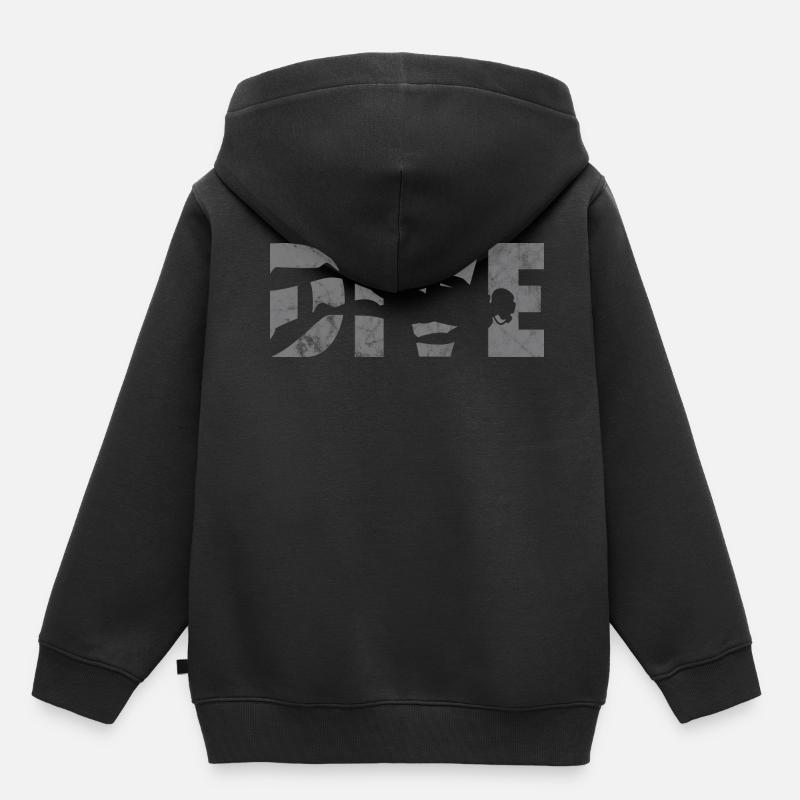 T-shirt de plongée sous-marine - chemise de plongée - Sweat Premium à capuche enfant bio - noir