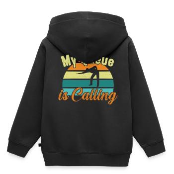 My Queue is Calling / Billiard Snooker - Kids Premium Organic Hoodie - black - Back - AI Model Kid Male (0cm)