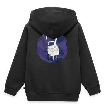 Kreis Design Vogel in einem Feld 001 - Kinder Premium Organic Hoodie - Schwarz - Hinten - AI Model Kid Male (0cm)