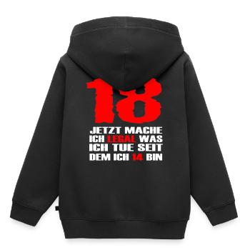 18. Geburtstag - Kinder Premium Organic Hoodie - Schwarz - Hinten - AI Model Kid Male (0cm)