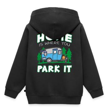 Caravanes - Sweat Premium à capuche enfant bio - noir - Dos - AI Model Kid Male (0cm)