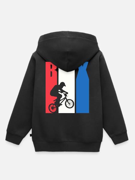 Cooles Retro BMX Design - Kinder Premium Organic Hoodie - Schwarz
