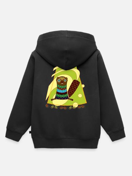 Biber - Kinder Premium Organic Hoodie - Schwarz