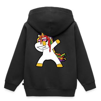 Niedliches Lustiges Cooles Einhorn Einhörner Fabel - Kinder Premium Organic Hoodie - Schwarz - Hinten - AI Model Kid Male (0cm)
