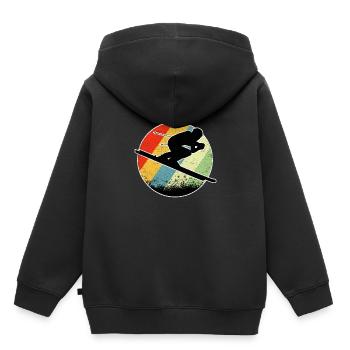 Skifahrer Ski Abfahrt Skifahren Geschenk - Kinder Premium Organic Hoodie - Schwarz - Hinten - AI Model Kid Male (0cm)