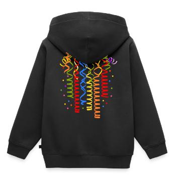 Konfetti Karneval Luftschlangen Fasching Kostüm - Kinder Premium Organic Hoodie - Schwarz - Hinten - AI Model Kid Male (0cm)