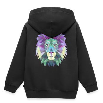 Löwe Geschenk Dreieck Polygon Löwin Raubkatze Lion - Kinder Premium Organic Hoodie - Schwarz - Hinten - AI Model Kid Male (0cm)