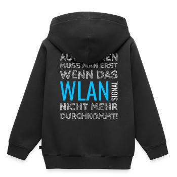 WLAN Aufräumen Teenager - Kinder Premium Organic Hoodie - Schwarz - Hinten - AI Model Kid Male (0cm)