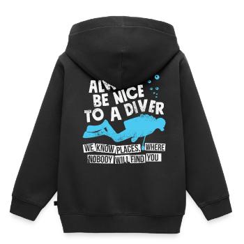 Funny Scuba Diving For Divers - Funny Diving - Kids Premium Organic Hoodie - black - Back - AI Model Kid Male (0cm)
