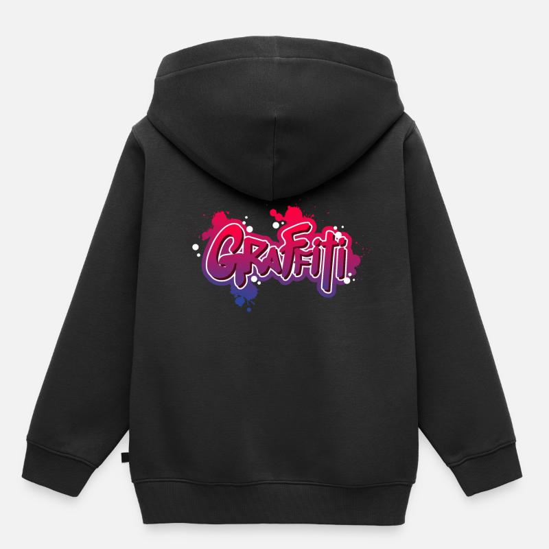 Graffiti - Kinder Premium Organic Hoodie - Schwarz