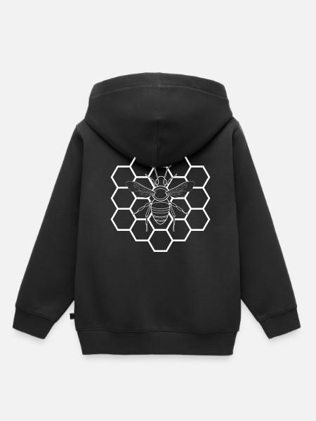 Biene - Kinder Premium Organic Hoodie - Schwarz