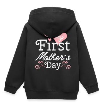 Mutter Tag Sprüche Eltern Anerkennung Geschenk - Kinder Premium Organic Hoodie - Schwarz - Hinten - AI Model Kid Male (0cm)